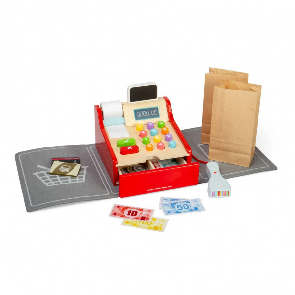 Bigjigs Toys Dětská dřevěná pokladna Bigjigs Toys Dětská dřevěná pokladna