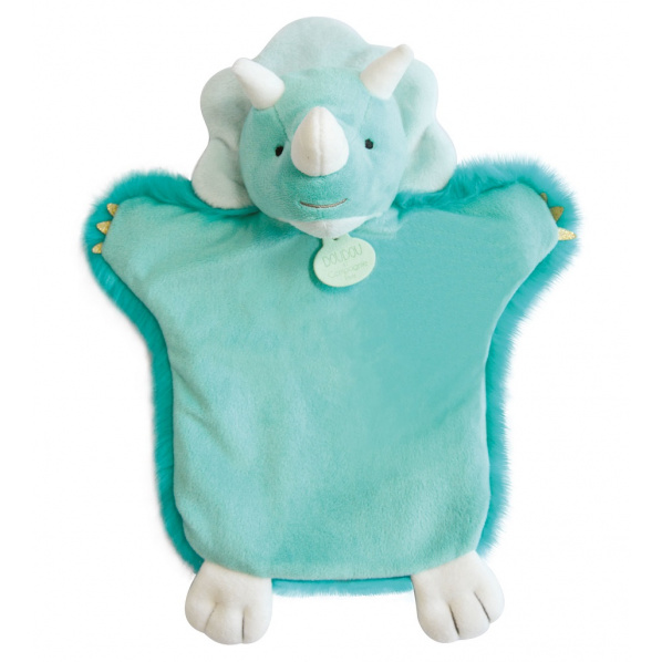 Doudou Plyšový maňásek dinosaurus 25 cm - tyrkysový