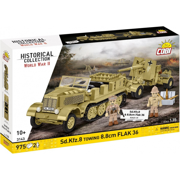COBI 3143 Sd.Kfz. 8 – tažení 8,8 cm Flak 36 COBI 3143 Sd.Kfz. 8 – tažení 8,8 cm Flak 36