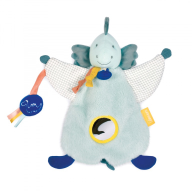 Doudou Plyšový maňásek dinosaurus 25 cm - modrý