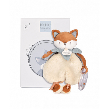 Doudou Dárková sada Plyšová liška Timo s chrastítkem 18 cm
