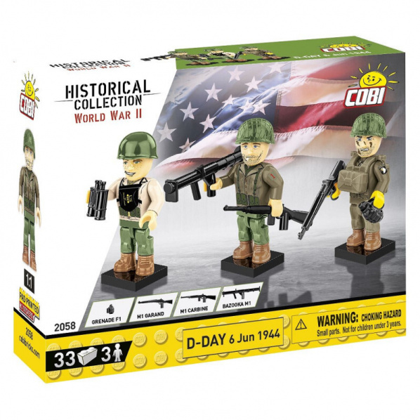 COBI 2058 3 figurky s doplňky D-DAY 1944 COBI 2058 3 figurky s doplňky D-DAY 1944