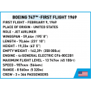 COBI 26609 Americký dopravní letoun Boeing 747 First Flight 1969