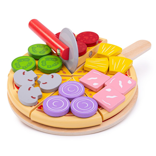Bigjigs Toys Dřevěná krájecí pizza Bigjigs Toys Dřevěná krájecí pizza
