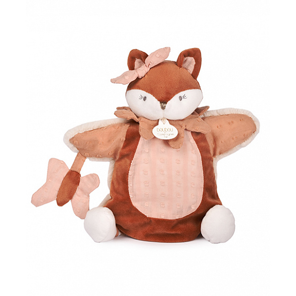 Doudou Plyšový maňásek liška Mina růžová 25 cm Doudou Plyšový maňásek liška Mina růžová 25 cm