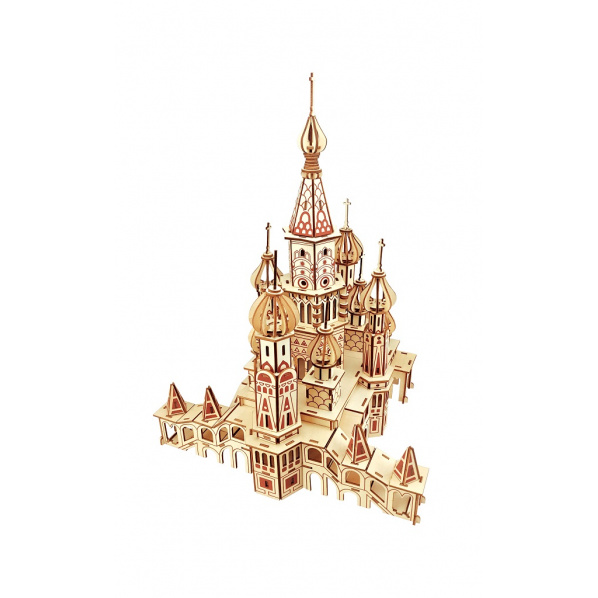 Woodcraft Dřevěné 3D puzzle Chrám Vasila Blaženého přírodní Woodcraft Dřevěné 3D puzzle Chrám Vasila Blaženého přírodní