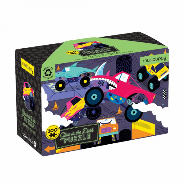 Mudpuppy Puzzle Monster Trucks - svítí ve tmě 100 dílků Mudpuppy Puzzle Monster Trucks - svítí ve tmě 100 dílků