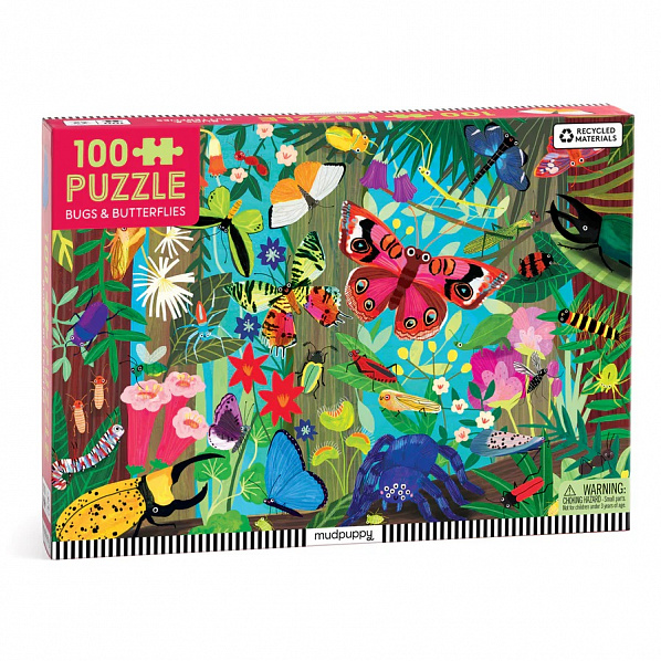 Mudpuppy Puzzle Motýli a hmyz 100 dílků