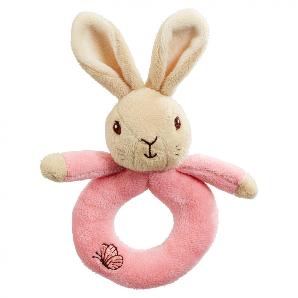 Rainbow Chrastítko kroužek králíček Petr & Flopsy 1 ks růžová Rainbow Chrastítko kroužek králíček Petr & Flopsy 1 ks růžová