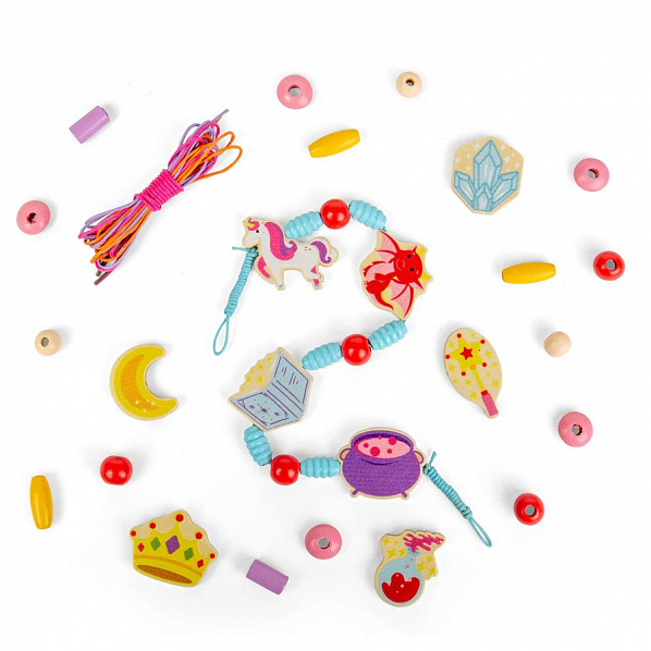 Bigjigs Toys Sada dřevěných korálků Mystical Magic Bigjigs Toys Sada dřevěných korálků Mystical Magic