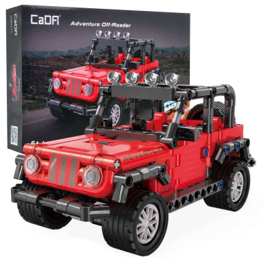 CaDA C52027W Terénní červené auto Smash Off-Roader Pull-back