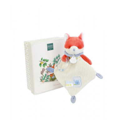 Doudou Dárková sada Plyšová liška Romarin s chrastítkem 21 cm
