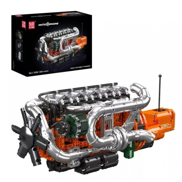 Mould King 10200 Řadový 6válcový motor Scania s převodovkou