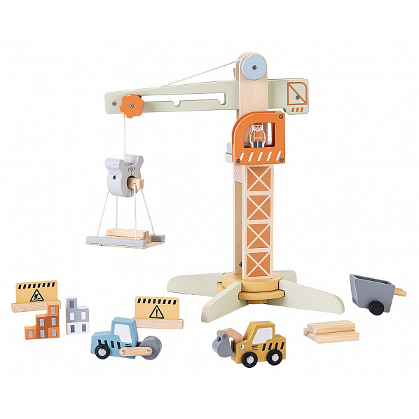 2Kids Toys Dřevěný jeřáb s příslušenstvím 2Kids Toys Dřevěný jeřáb s příslušenstvím