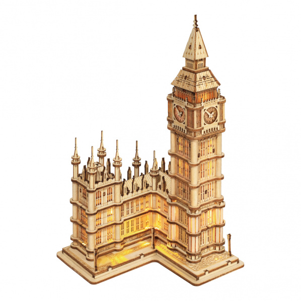 RoboTime 3D dřevěná skládačka Big Ben svítící