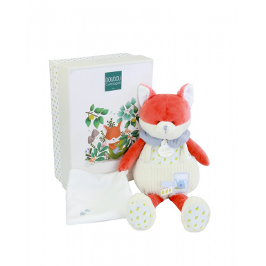 Doudou Dárková sada Plyšová liška Romarin s dečkou 28 cm