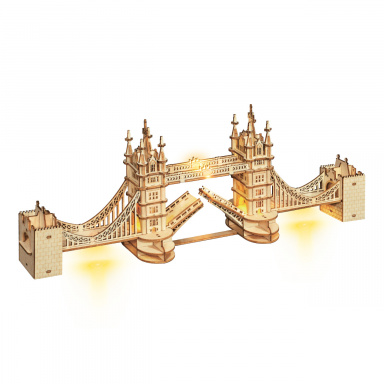 RoboTime 3D dřevěná mechanická skládačka Tower Bridge svítící