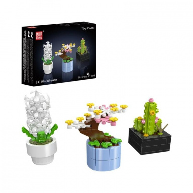 Mould King 24114 Mini květiny v květináči – Bonsaj, Kaktus, Květ naděje