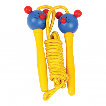 Bigjigs Toys Švihadlo zvířátko myška 1ks rukojeť žlutá