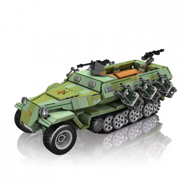 Mould King 20027 Kolopásový transportér SD KFZ 251/1 + protitankové dělo PAK 40 R/C