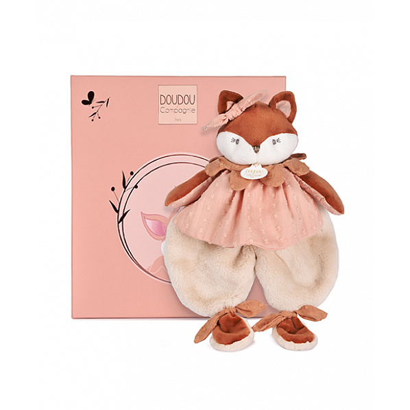 Doudou Dárková sada Plyšový muchláček liška Mina 29 cm Doudou Dárková sada Plyšový muchláček liška Mina 29 cm