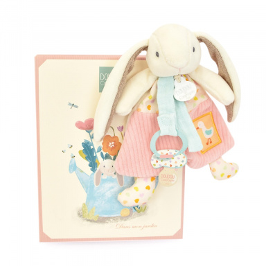 Doudou Dárková sada Hračka s úchytem na dudlík Králíček Ciboulette 19 cm