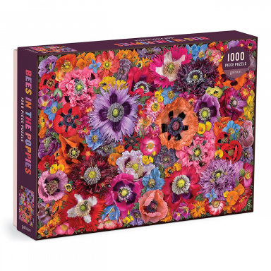 Galison Puzzle Včely mezi květy máku 1000 dílků