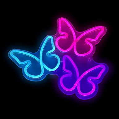 2Kids Toys LED NEON LIGHT lampička Motýli