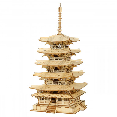 RoboTime 3D dřevěná skládačka Pětipatrová pagoda