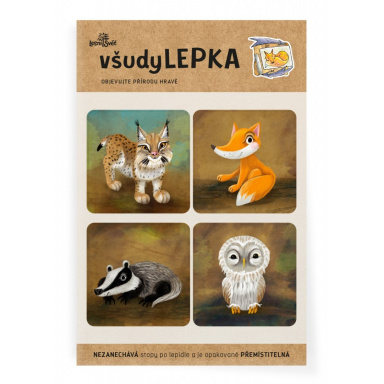Lesní svět všudyLEPKA vel. 1-012 - Mix lesní zvířátka 1