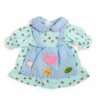 Bigjigs Toys Modré šaty s jahůdkami pro panenku 28 cm