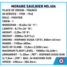 Cobi 5724 Francouzská stíhačka Morane-Saulnier MS.406