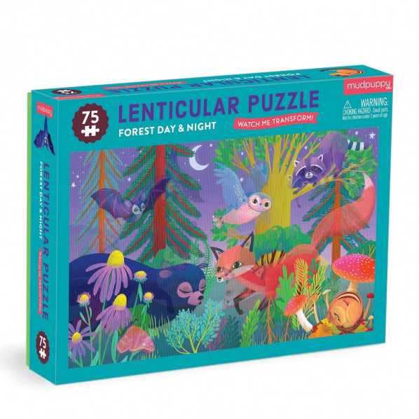 Mudpuppy Puzzle s lentikulárním efektem Les ve dne, v noci 75 dílků Mudpuppy Puzzle s lentikulárním efektem Les ve dne, v noci 75 dílků