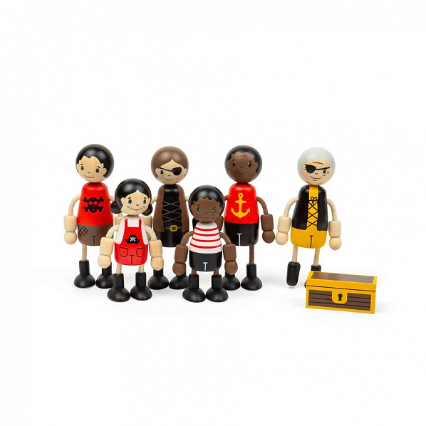 Bigjigs Toys Sada dřevěných postaviček Piráti Bigjigs Toys Sada dřevěných postaviček Piráti